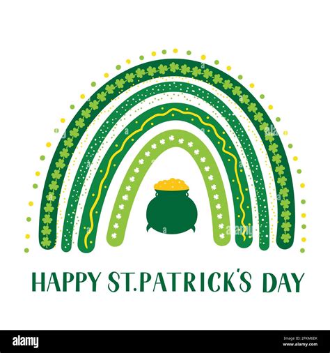 St. Patricks day rainbow. Cute Saint Patricks day clipart. Vector ...