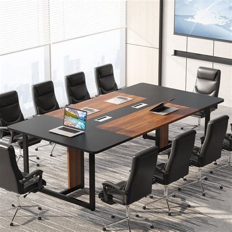 Tribesigns 8FT Rectangle Conference Table for 10 People with Grommets