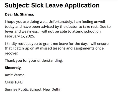 Professional Sick Leave Application Formats & Guidelines 2025