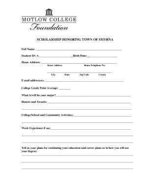 Town Of Smyrna Scholarship Application - Motlow State Community ...