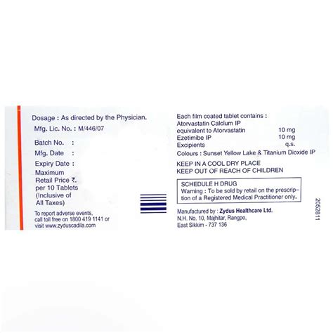 Atorva-E Tablet 10's Price, Uses, Side Effects, Composition - Apollo ...