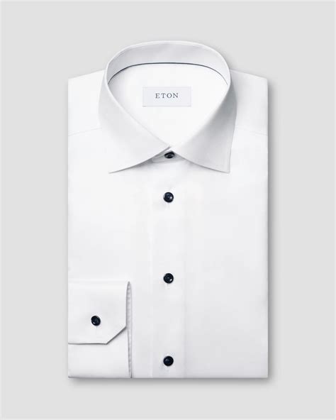 Men's White Dress Shirts - White Suit Shirts - Eton