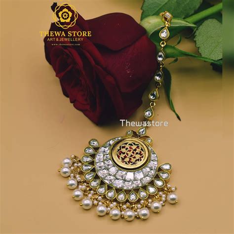 Designer Mangtika with Kundan – ThewaStore