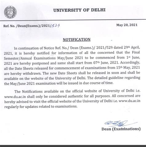 Delhi University final year examination 2021 postponed again due to ...
