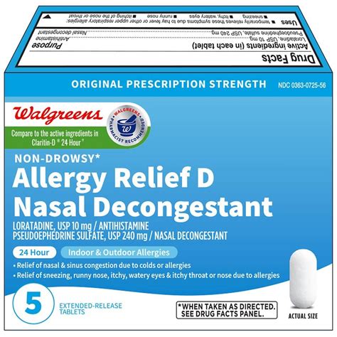 Walgreens 24 Hour Allergy & Congestion Relief Loratadine ...