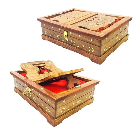 Santarms Quran Box fordable Wooden rehal holy Books Stand Quran Box ...
