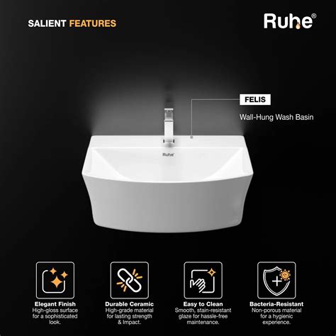 Ruhe Felis Wall-hung Wash Basin White | iRely.in Bangalore