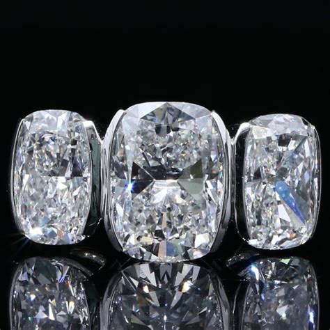 3-stone Cushion Solitaire Ring – True Diamond IN