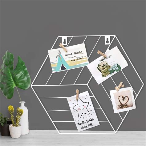 Art Street White Color Hexagon Shape DIY Metal Photo grid wall for ...