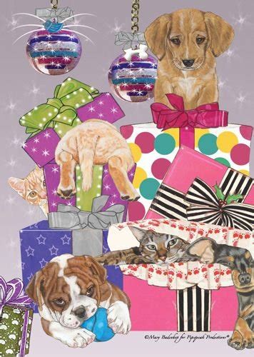 Pipsqueak Productions C533 Mix Dog With Cat Holiday Boxed Cards : Amazon.in