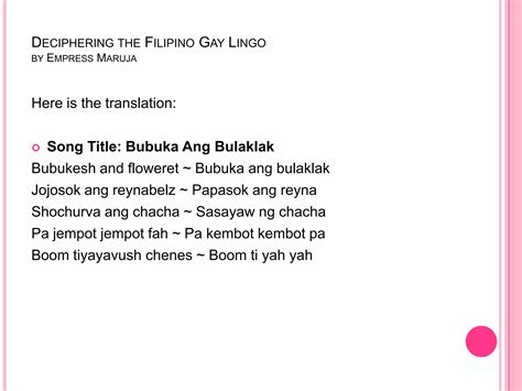 Understanding Filipino Gay Lingo | PPTX