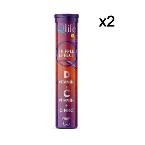 Qlife Tripple Effect Vitamin D C Çinko 20 Efervesan Tablet Fiyatları