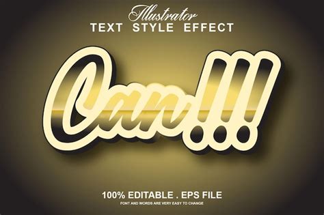 Can text effect editable | Premium Vector