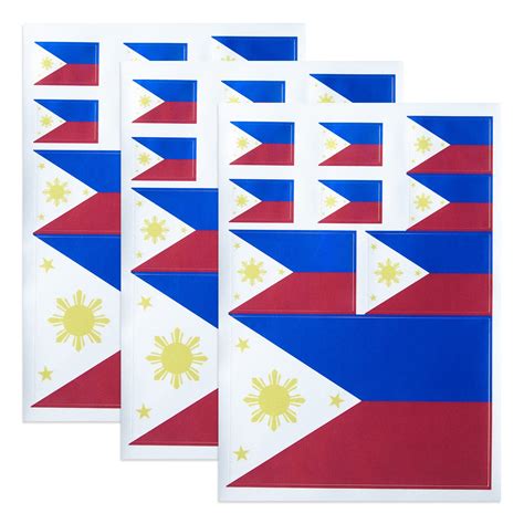 Buy HSQCEZ 3 Pack(27Pcs) Philippine Decal - Philippines s Reflective ...
