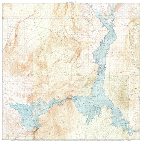 Lake Mead 1959 - Custom USGS Old Topo Map - Nevada - OLD MAPS