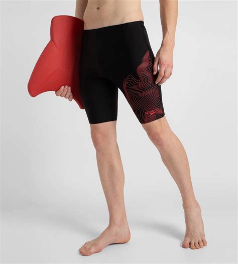 Buy Speedo Men's Endurance10 Tide Print Sports Gala Logo Jammer - Black ...