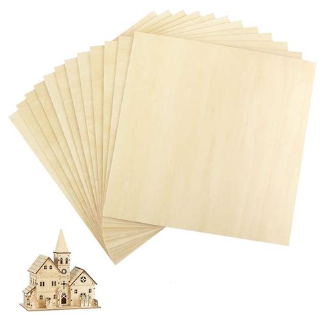 12Pcs 12’’x12’’x1/16’’ Basswood Sheets, Unfinished Basswood Sheets ...