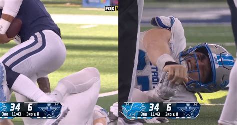 Lions' Aidan Hutchinson Carted Off After Suffering Gruesome Leg Injury vs Cowboys - Daily Snark