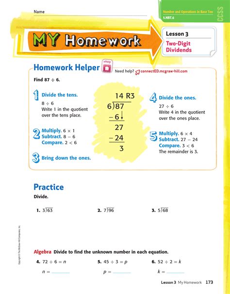 Mcgraw-hill My Math Grade 4 Printables - Printable Templates