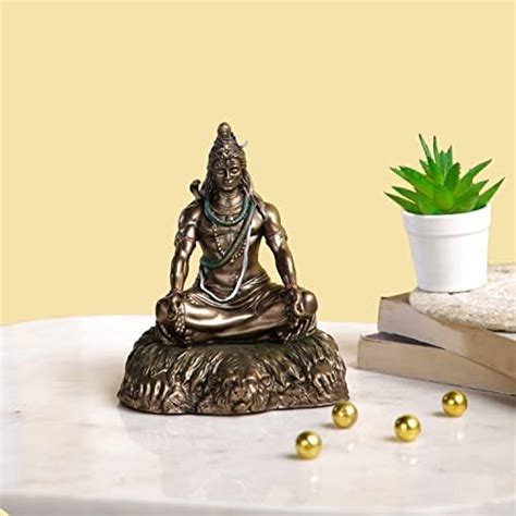 Buy SN Handicrafts Lord Shiva Aadiyogi Polyrazin Statue Shiv Padmasana ...