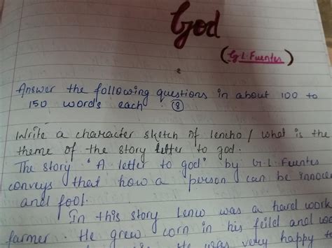 value based questions form the chapter "LETTER TO GOD" class 10 ...