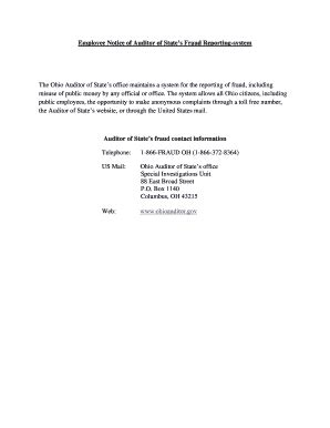 Fillable Online ohio Employee Notice of Auditor of State's Fraud ...