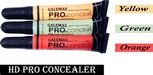 GALEMAX HD PRO LA GIRL CONCEALER PACK OF 3 ( Green, Orange, Yellow ...