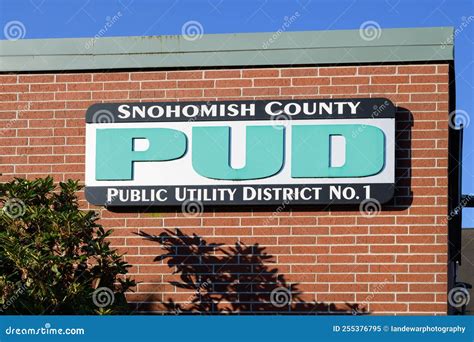 Sign on Corner of Building for Snohomish County Public Utility District ...