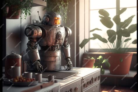 Cooking Robot Working Background Photo 的图像结果