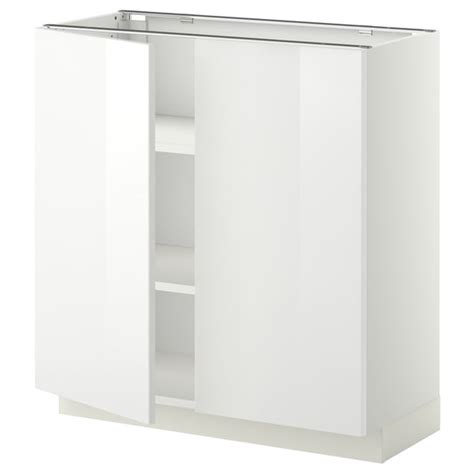METOD base cabinet with shelves/2 doors, white/Ringhult white, 80x37x80 ...