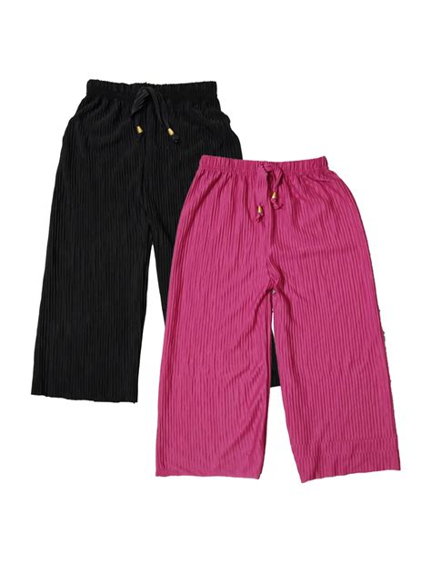 Buy Girl's Self Design Palazzo (NPLZB-Black, Magenta-L-P2, 2-3 Years ...