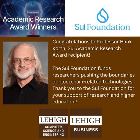 Congratulations Professor Hank Korth and Lehigh Blockchain!! | Wendy Fong