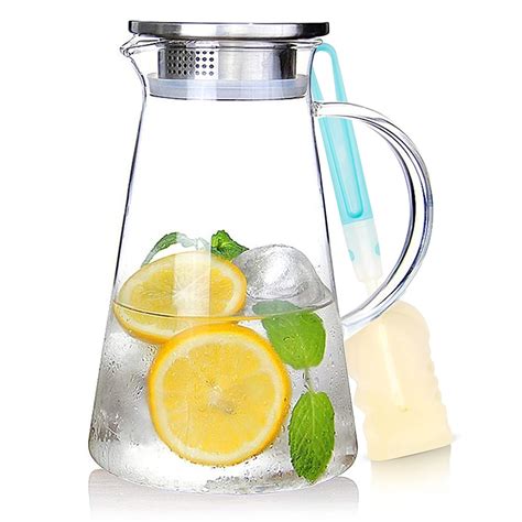 SUSTEAS 2.0 Liter 70 Ounces Glass Pitcher with lid iced Tea Pitcher ...