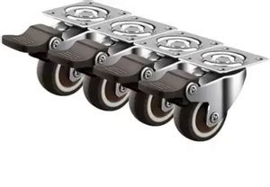 Nisma Engineering 1.5-inch TPR Gray Rubber Caster Heavy Duty|4 Break ...