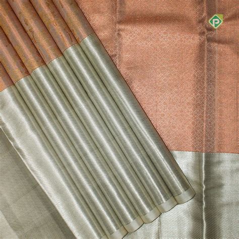 Peach Pink Big Border Pure Exclusive Wedding Silk Saree – Pachaiyappas ...
