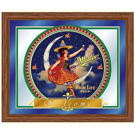 Buy Miller High Life "Girl in the Moon" Framed Logo Mirror Online at ...