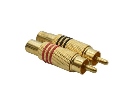 Tube-Town Store - Cinch Stecker vergoldet, rot und schwarz, Paar