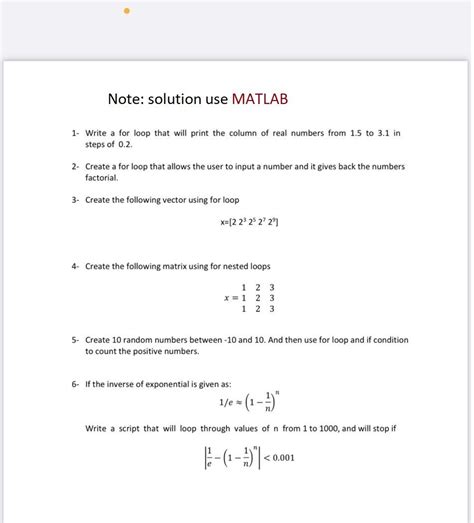 Image result for Creating Matrix for Loop MATLAB
