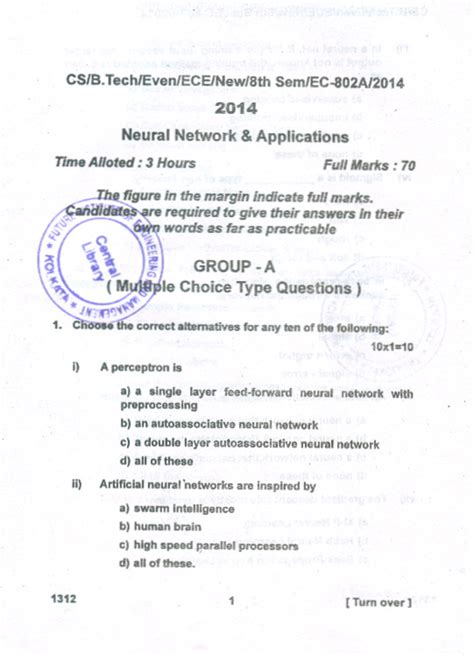 Neural Network Applications EC802A - Exam Questions & Answers 2014 ...