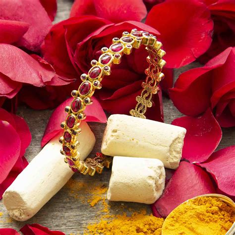 Buy Silver gold plated red kempu bangle Online - Unniyarcha – Unniyarcha