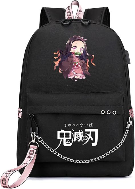Amazon.com | ZJYJING Demon Slayer Backpack Nezuko Kimetsu with USB ...
