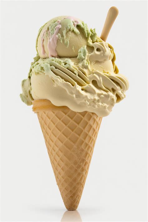 Creamy Italian Gelato Dessert on Isolated White Background 24059092 ...
