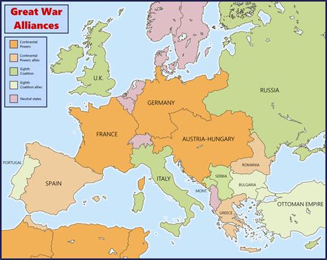 World War 1 Alliance World Map