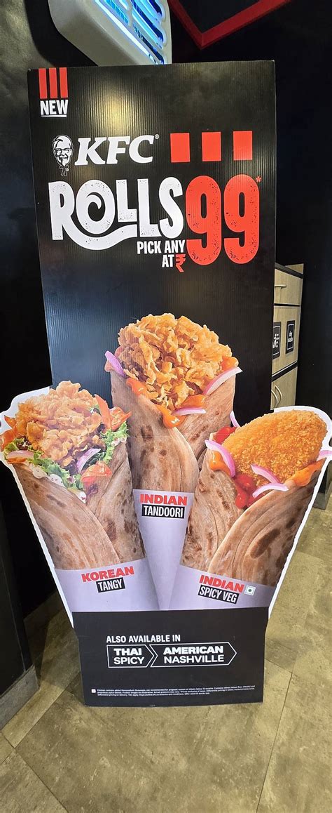 Menu at KFC, Solapur