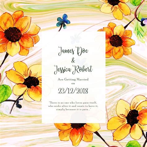 Abstract marble texture with floral wedding invitation card template ...