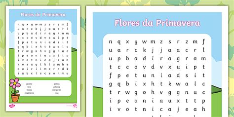 Sopa de Letras: Flores da Primavera