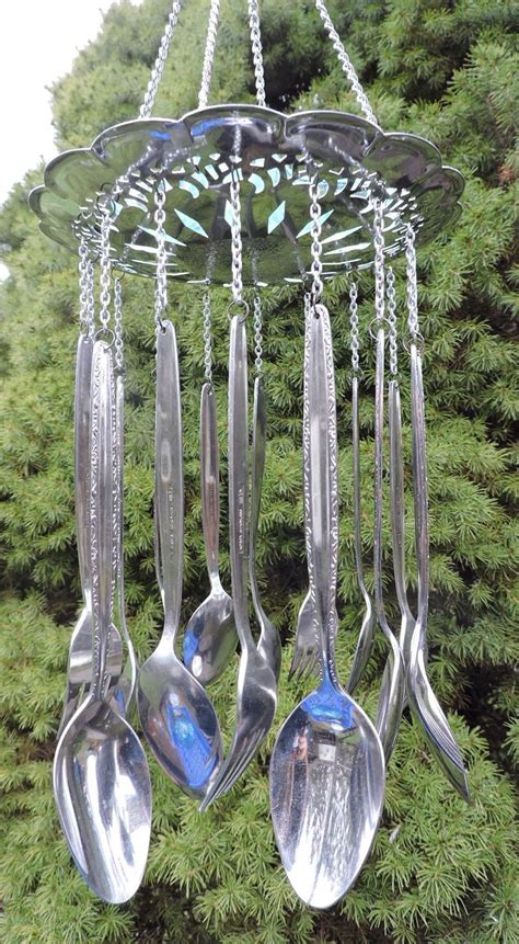 Unique Wind Chime with Candy Dish, Spoons & Forks