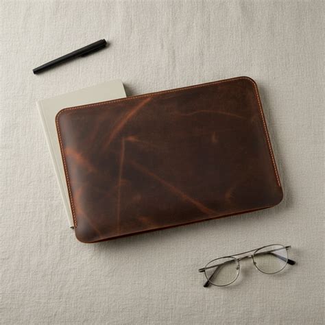 Genuine Leather Laptop Sleeve | Brown Leather Laptop Bag for Men & Women
