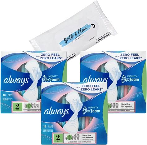 Amazon.com : Always Pads Size 2 Infinity With Flex Foam 16 Count Heavy ...