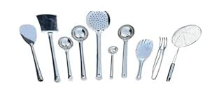 Buy PickyKart Premium Stainless Steel Cooking Spoons Set - 10-Piece ...